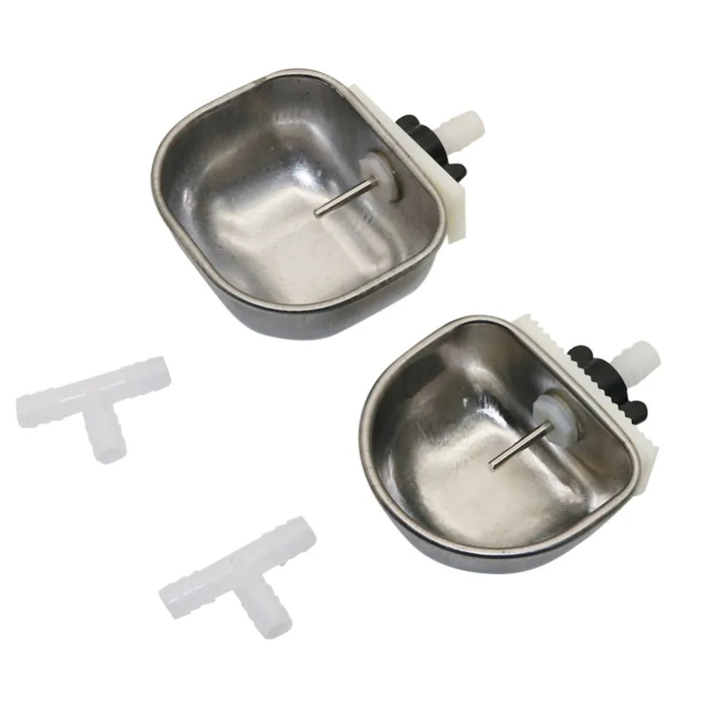 Stainless Steel Rabbit Water Bowl Farm Rabbit Automatic Drinker Rabbit cage fix cup Raising Fox Mink Drinking Bowl 1 Pc