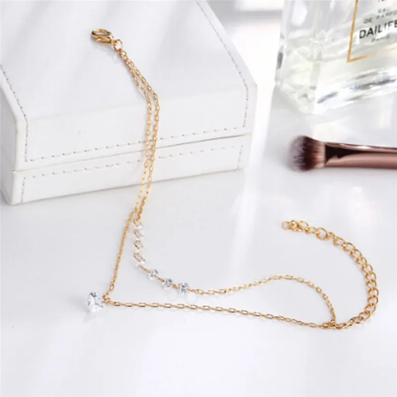 Fashion bracelets for women 2018  Double Layer Heart Crystal Bracelet Engagement Wedding Jewelry Adjustable Pulseiras Y30#N  (3)