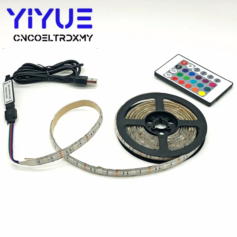 USB Светодиодные ленты лампы 2835SMD DC5V Гибкая Водонепроницаемая RGB светодиодный светящаяся лента 2 M 3M USB кабель HD ТВ Настольный Экран фон смещения свет