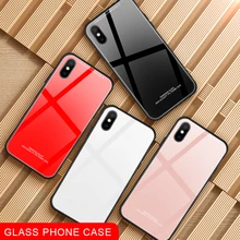 Чехол из закаленного стекла для iPhone 6, 6S Plus, X, XS, MAX, XR, роскошная жесткая задняя крышка, красный чехол для телефона s, для iPhone 7, 8 Plus, силиконовый бампер