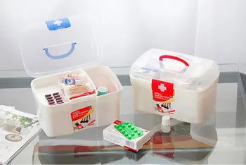 

1PC Home Portable Medicine Chest Cabinet Health Care Plastic Drug First Aid Kit Box Storage Box Chest of Drawers OK 0218