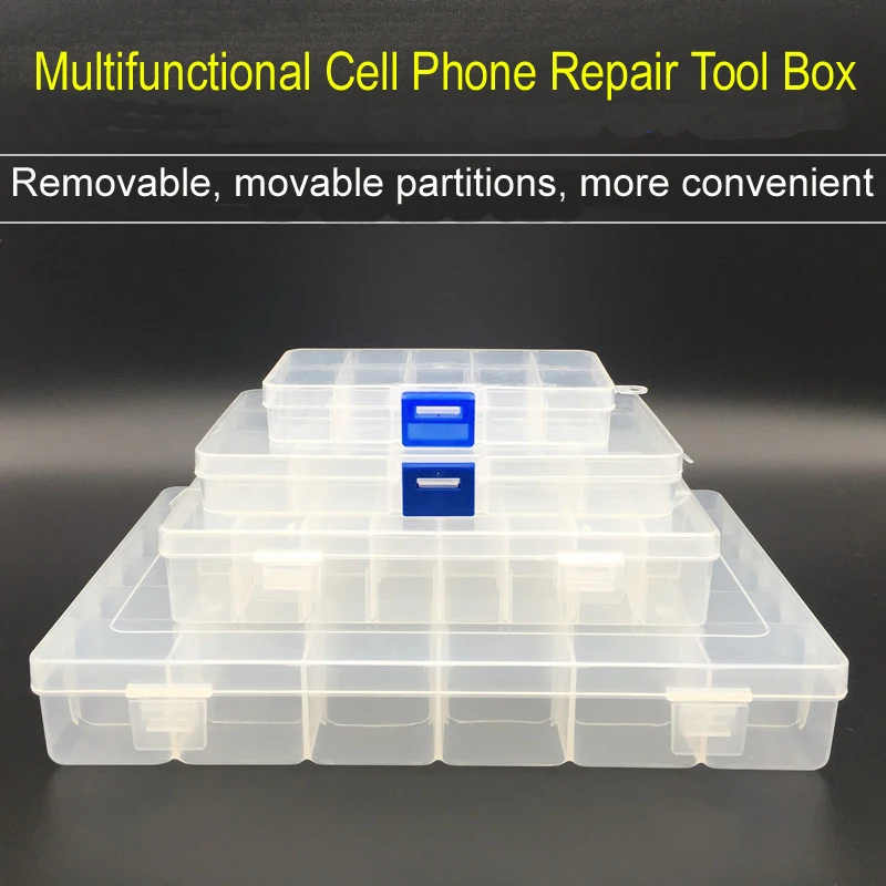 Toolbox электронные пластиковые детали водостойкая прозрачная коробка для инструментов шкатулка SMD SMT винтовые контейнеры компонент чехол