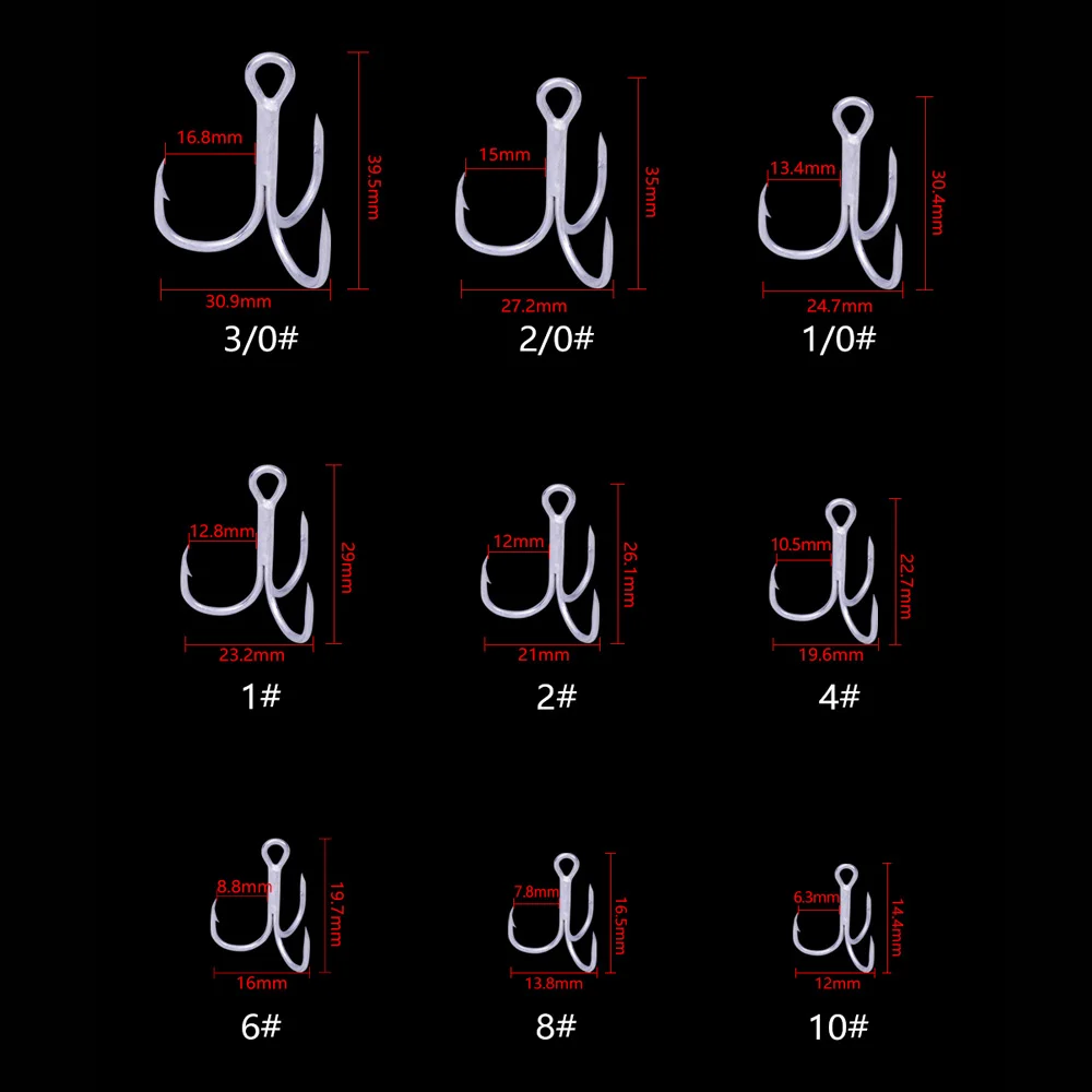 Hexakill 20/10 шт. олова/черный никель круглый изгиб тройные Крючки острые 2X супер сильные высокоуглеродистой стали три вилки Три коготь крюк