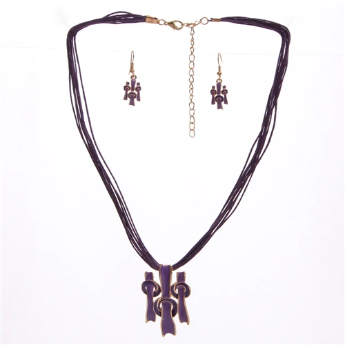 ZOSHI, женский ювелирный набор, модное золотое ожерелье, серьги, черная многослойная веревочная цепь, женский костюм, свадебные аксессуары - Окраска металла: F359
