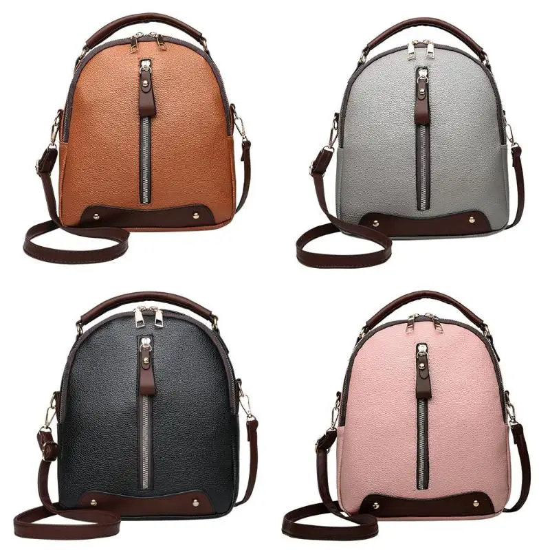 

Leather Backpack mochila Women Big Zipper Backpack Student Bag Backpack Female Large Casual Travel Bags mochila feminina sac