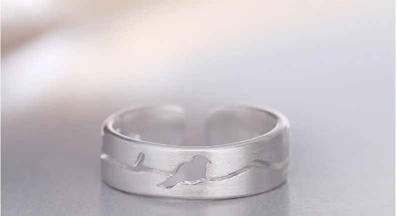 Романтическое стильное 925 пробы Серебряное кольцо на палец с птицей для женщин, модные регулируемые античные кольца joyas de plata, женские подарки