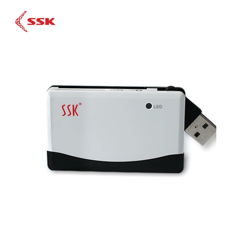 

SSK SCRM010 All-in-1 Card Reader SD Micro-SD XD CF High Speed USB2.0 Mulitfunction Folding Card Reader Adapter With 4 Card Slots