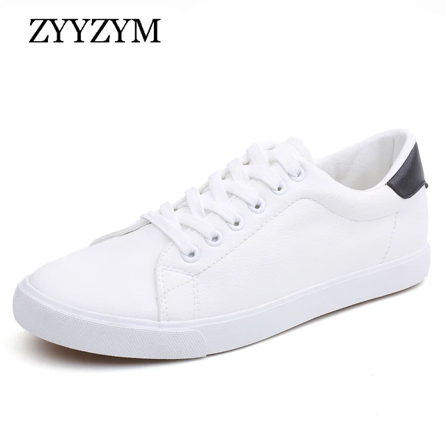 US $13.87 ZYYZYM Men Shoes Spring Summer PU Leather Shoes Men Lace-Up Wihte Style Light Breathable Fashion Sn