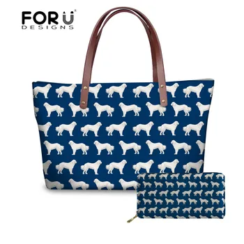 

FORUDESIGNS Women's Bags Purses and Handbags Great Pyrenees Printing Top-handle Bags for Ladies Beach Bag Bolsa Feminina 2018