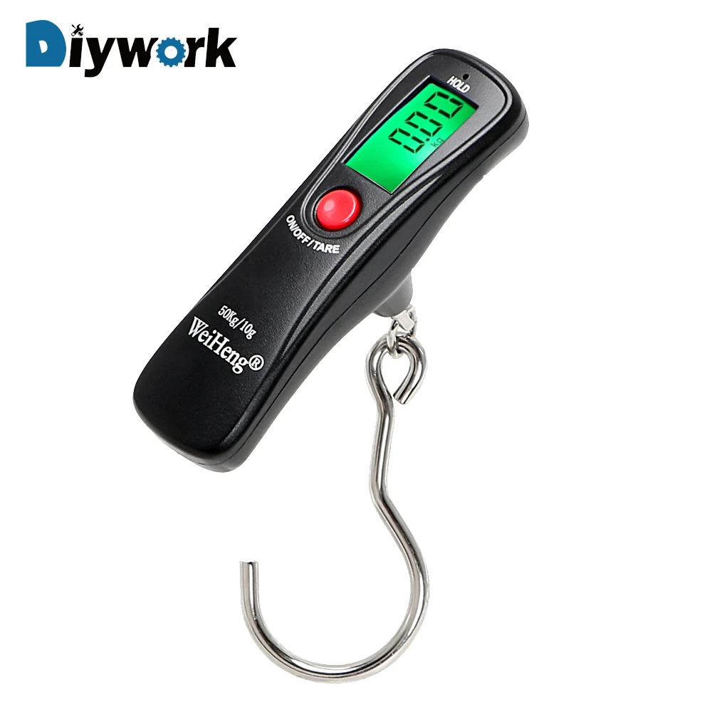 DIYWORK 50kg/10g Hanging Strap Hook Scale Pocket Fishing Travel Luggage