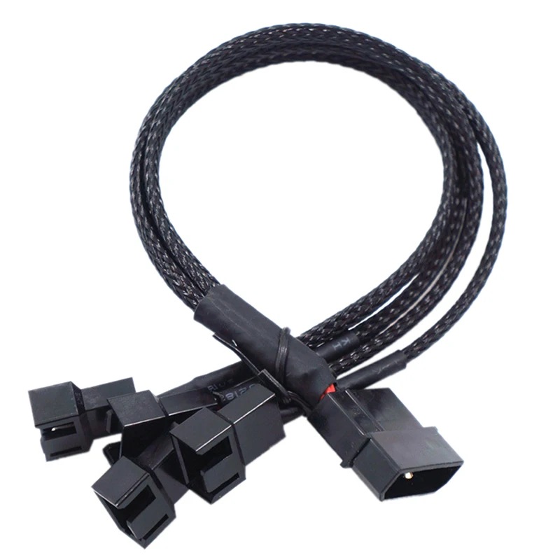 2V 27cm 4pin IDE Molex to 4-Port 3Pin/4Pin Cooler Cooling Fan Splitter Power Cable for Computer 1 | Компьютеры и офис