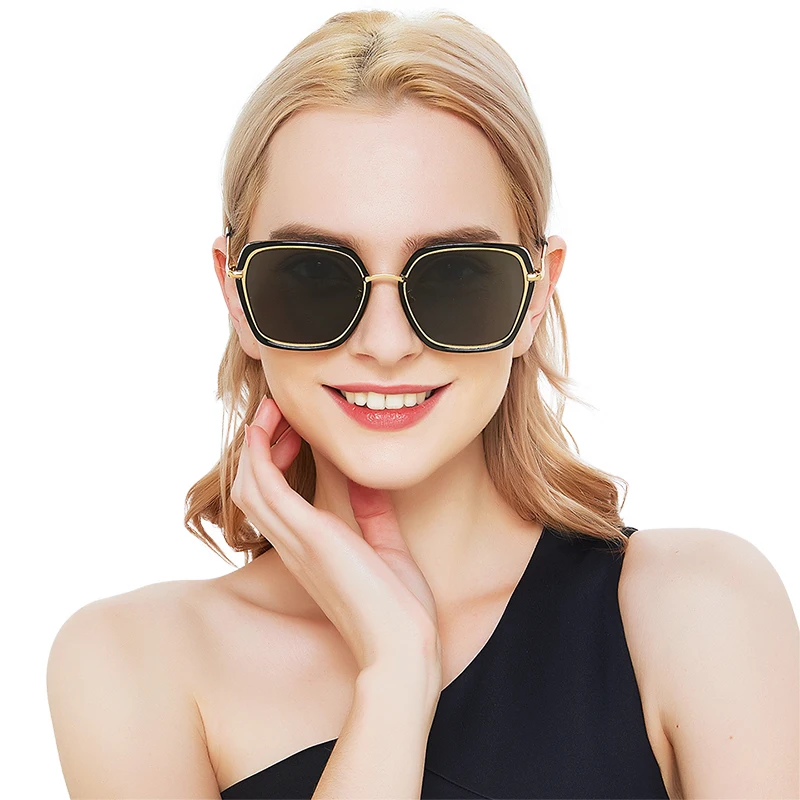 

FENCHI women sunglasses polarized brand vintage designer oversize ladies eyewear Oculos Female