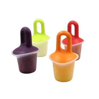 

4pcs/set 4pcs Kitchen Tools lovely DIY plastic Ice Cream Mold Popsicle Molds Popsicle Maker Holder Frozen with Popsicle Sticks