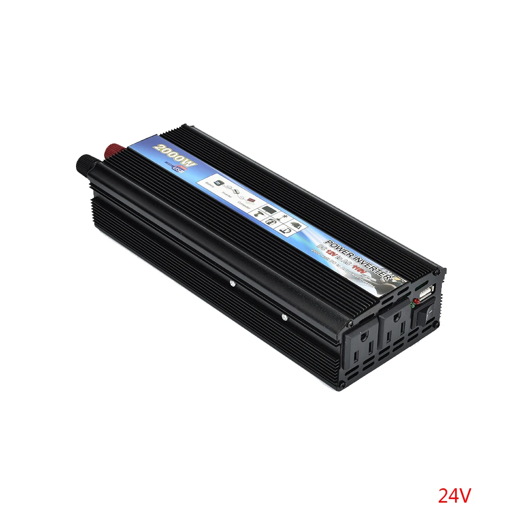 

Xuyuan 2000W Car Power Inverter Solar Converter 12V/24V To 110V Dual Socket Adapter Charger US Plug