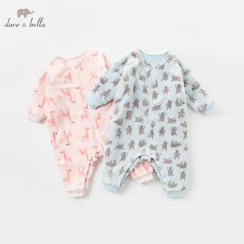 

DB9308 dave bella winter new born baby unisex print long sleeve romper infant toddler jumpsuit children boutique romper 1 piece