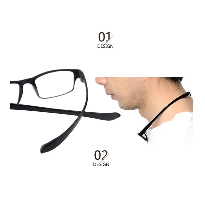 Zilead ультралегкие очки для чтения с лямкой на шее удобные висящие на шее Анти-усталость HD очки для пресбиопии для пожилых+ 4,0 унисекс