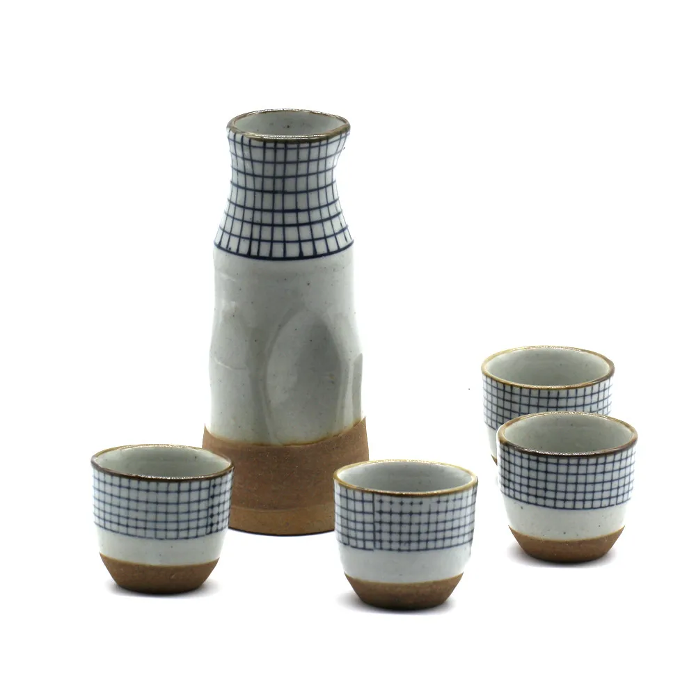 Здоровье Janpanese Sake Cup Set глазурованная наивная керамическая Керамика ручной работы набор для бутылок фарфоровый Sake Pot набор для вина чашка для вина