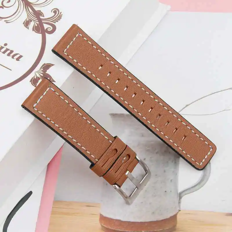 Brown Joyozy/20 мм/22 мм кожи для samsung Шестерни спортивные S2 S3 классический Frontier galaxy watch 42 мм 46 мм длина браслета huami amazfit Bip ремешок - Цвет ремешка: Brown