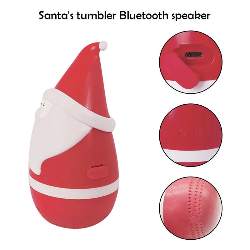 Christmas Gifts Mini Santa Bluetooth Speaker Cute Tumbler Wirless Stereo Surround Speaker Subwoofer Hifi Music Player  (6)