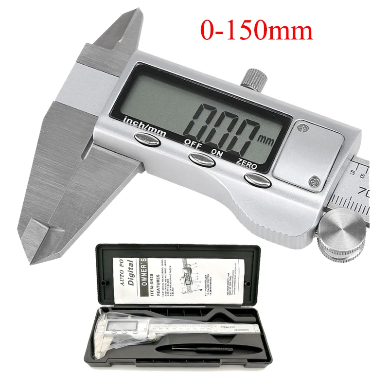 Metal 6 Inch 150mm Stainless Steel Electronic Digital Vernier Caliper Micrometer Measuring Tool Caliper