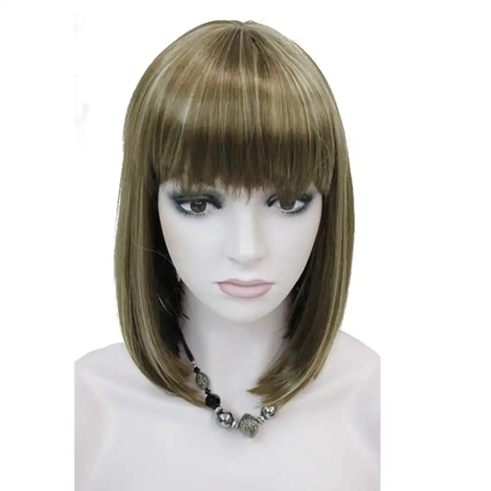 Strongbeauty Women S Wigs Neat Bang Bob Style Short Straight Hair