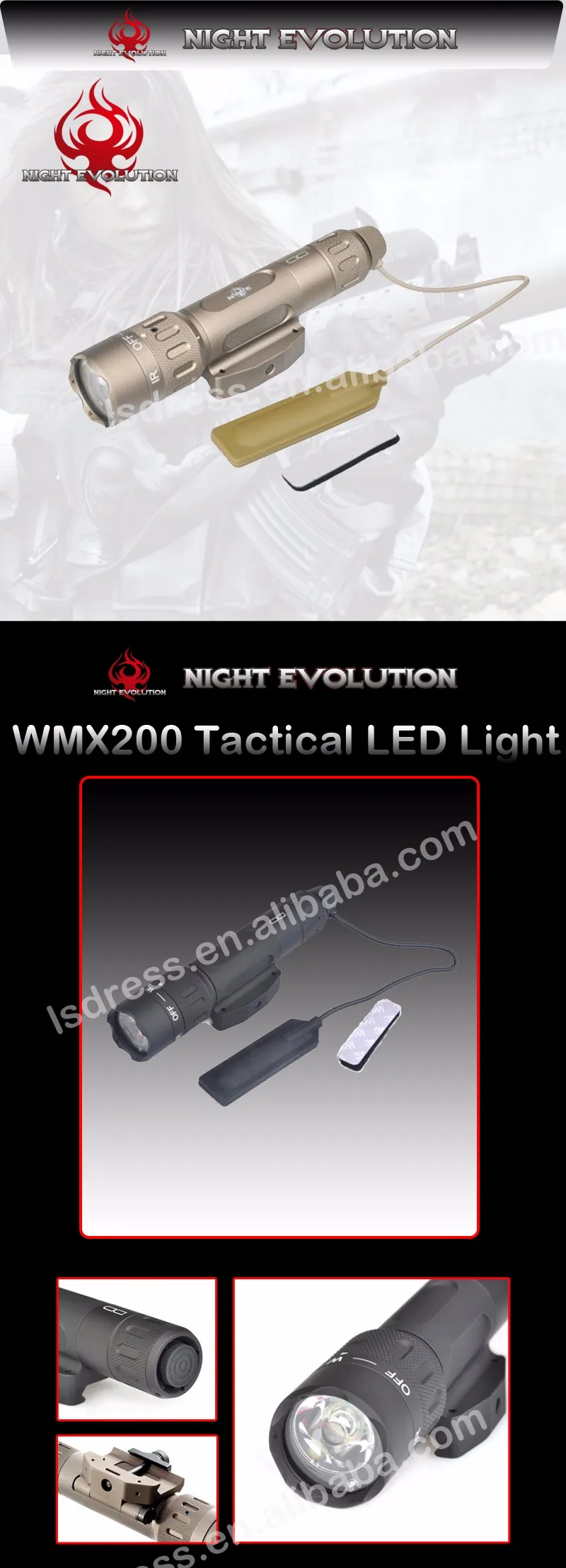 Элемент WMX200 Тактический свет ИК светодиодный Охота фонарик для оружия softair wapens arme винтовка давление пистолет armas airsoft fleshlight