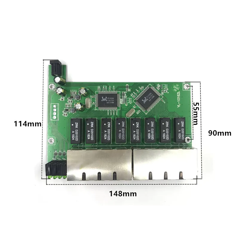 OEM 10/100 Мбит/с RJ45 16 портов Быстрый Ethernet коммутатор модуль Lan Hub US EU вилка 5 в адаптер