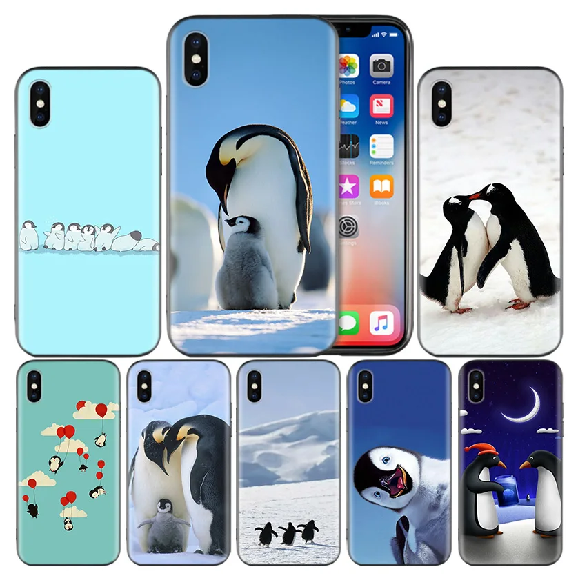 

Funny Penguin Frosted Fundas Back Case For Apple iPhone 7 8 6 6S Plus X XS MAX XR 5 5S 5C SE 10 Ten Protective Cover Coque