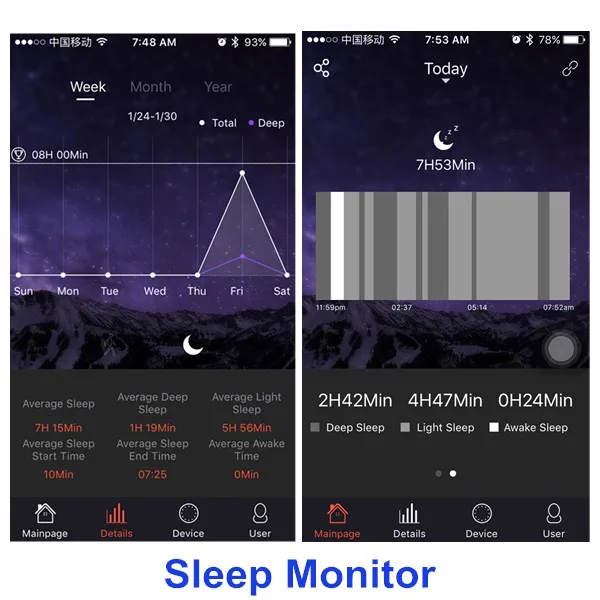 silicone sleep monitor heart rate watch