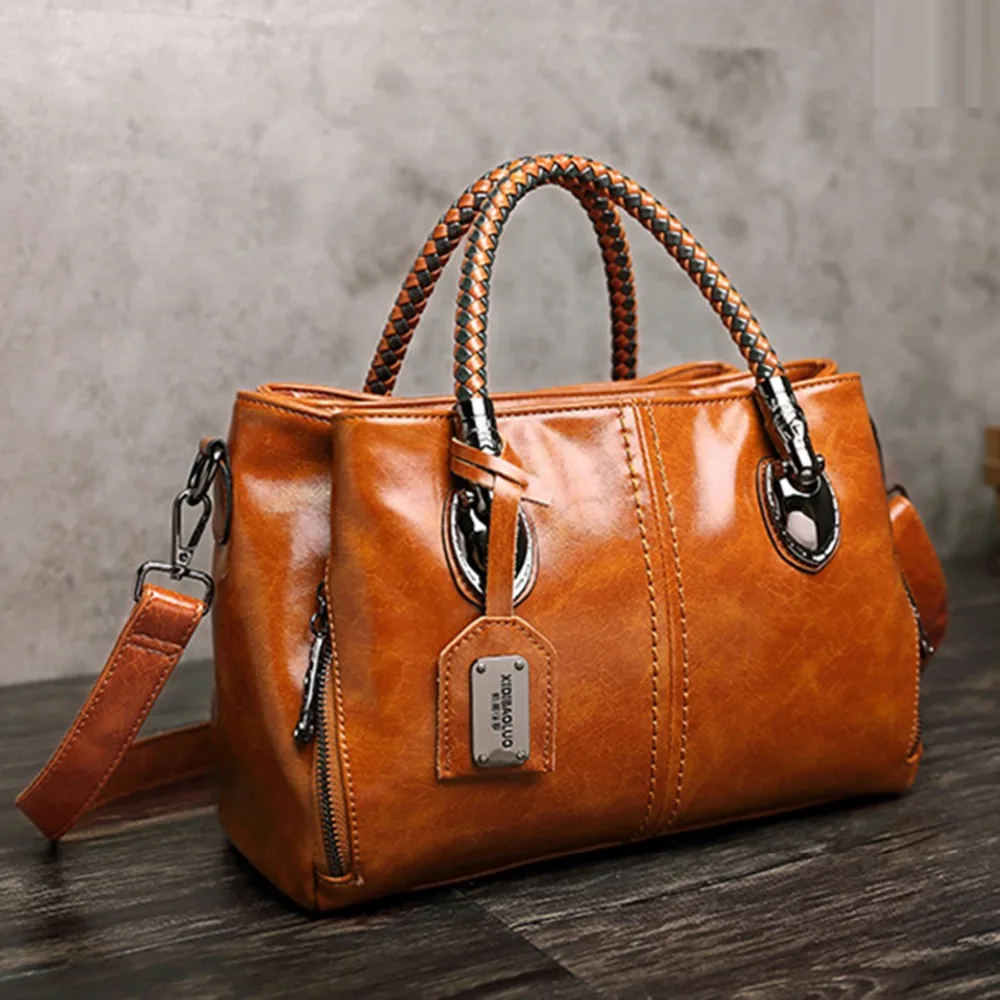 

Luxury Brand 100% Genuine Leather Women's Messenger Bags Ladies Handbags High Quality Designer Shoulder Tote Bag For Female