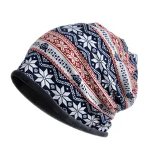 Шапочки шапка шарф простой стиль Снежный принт ветрозащитный тепловой стрейч хлопок смесь шапка с отверстием для хвоста шеи теплые шоппинг Пешие прогулки