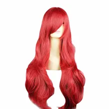 MCOSER 80 см волнистый красный цвет синтетический парик для косплея высокотемпературное волокно KW-016C