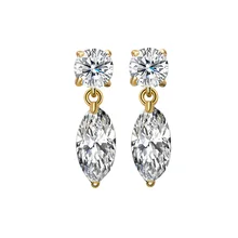 Casual Señoras de la Oficina 18 K Gold & Platinum Plated con Clear CZ Pendientes de Piedra artículos de Liquidación promoción Aretes de Joyería