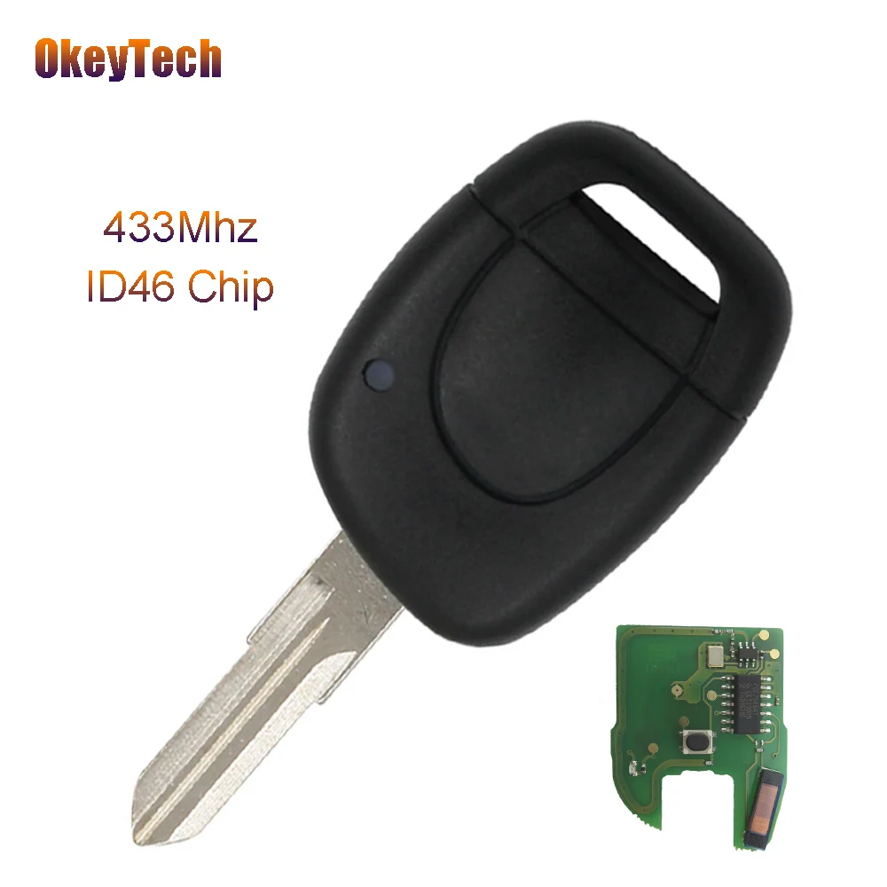 

Okeytech For Renault 433Mhz ID46 PCF7946 Chip 1 Button Remote Control Car Key Fob VAC102 For Renault Master Clio Twingo Kangoo