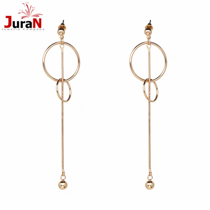 

JURAN New Fashion Gold/Silver Body Statement Dangle Earrings For Women Geometry Wire-Shaped Earrings Girls Bijoux Long Earrings