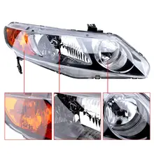 1Pcs Waterproof Car Headlight Durable Right Side Headlight 33151-SNA-A02 33101-SNA-A02 33151SNAA02 for 2006-2011 Honda Civic recci morzart reh a02 black