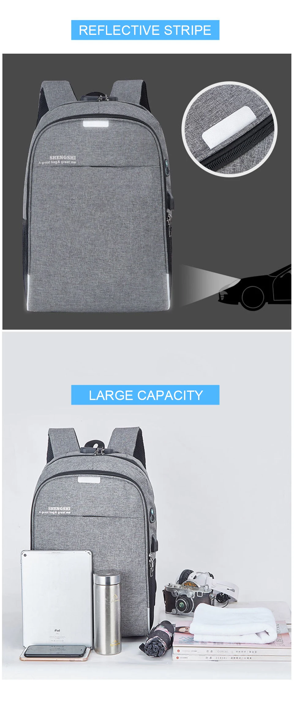 Anti Theft Backpack Men Backpacks Laptop 17 Inch 15.6 Male Female Backpacking USB Charging Student Notebook Bagpack Travel Bags (2)