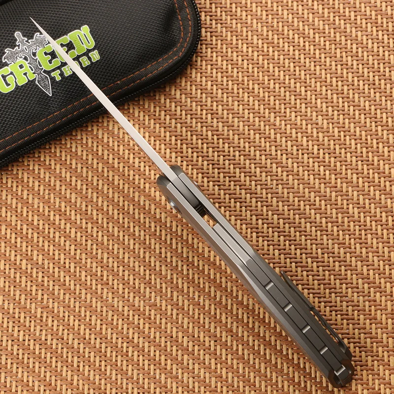 Зеленый шип F111 3D Подшипник складной нож M390 лезвие TC4 титановая ручка кемпинг открытый нож для фруктов EDC инструмент