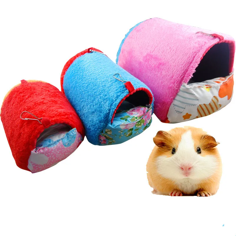 Bird Hamster Hammock Plush Hanging Cave Cage Parrot Snuggle Happy Hut Bed Tent 