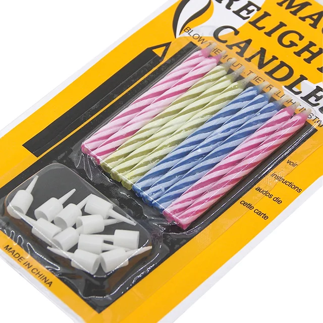 10 Magic Relighting Birthday Candles Swag Cobra