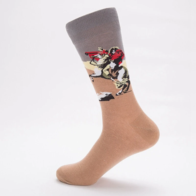 Новые повседневные классные носки для мужчин и женщин из хлопка с абстрактным 3D принтом скейтборд Портретные носки