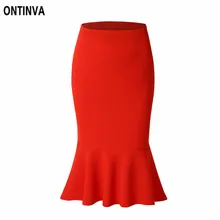 Офисная Женская облегающая юбка-русалка, женская элегантная летняя облегающая Расклешенная юбка размера плюс, эластичная талия, юбка макси