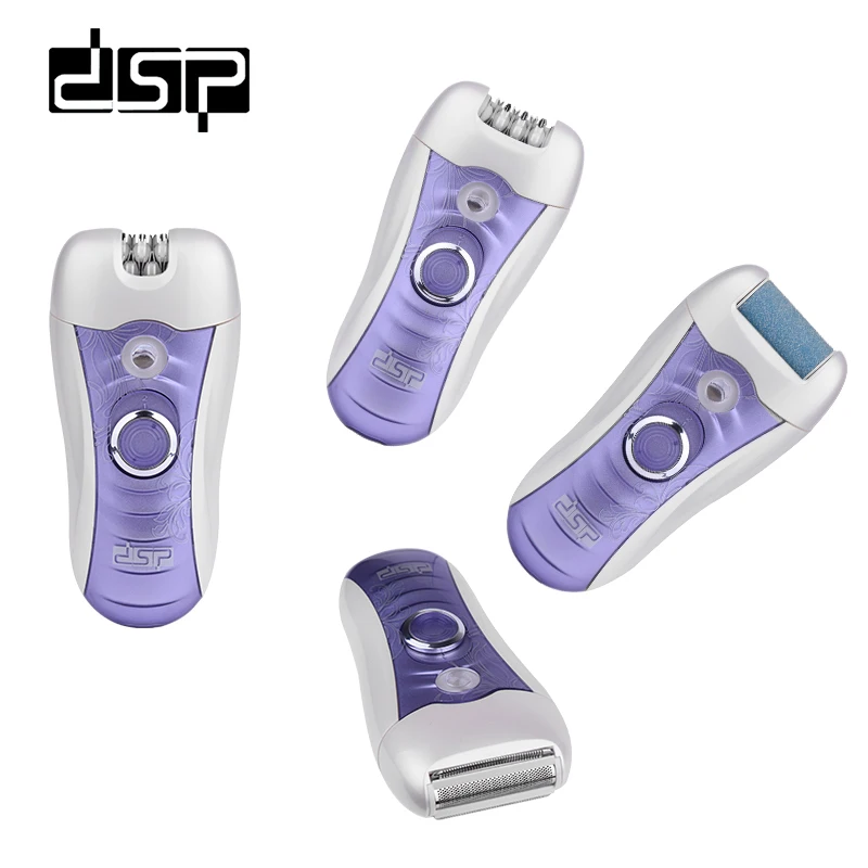 

DSP 4 in 1 Electric Feet Care Tool Callus Remover Feet Pedicure Kit Lady Epilator Hair Removal Shaver Waterproof Rechargeable
