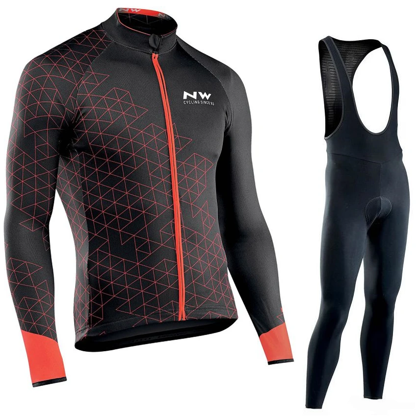 NW 2019 برو فريق الدراجات جيرسي الملابس الخريف تنفس Northwave الرجال بزة بأكمام طويلة في الهواء الطلق ركوب الدراجة MTB الملابس مجموعة