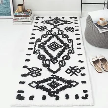 Kilim одноцветное Марокко гостиной ковер геометрические белый черный индийский ковер Богемия Геометрия современный дизайн коврик скандинавском стиле