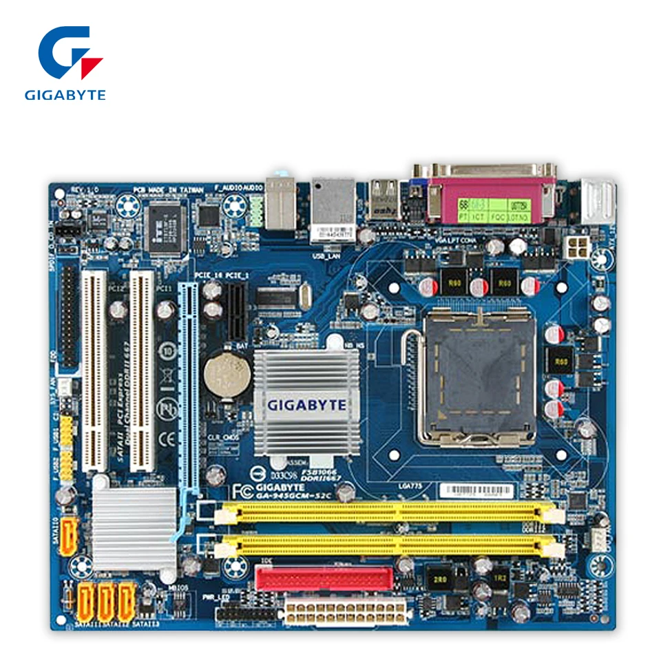 Original Gigabyte GA-945GCM-S2C Desktop Motherboard 945GCM-S2C 945GC LGA 775 DDR2 4G SATA2 Micro ATX 100% Fully Test 100% new desktop motherboard 945gc f fully integrated network support core celeron 775 pin motherboard ddr2 free shipping