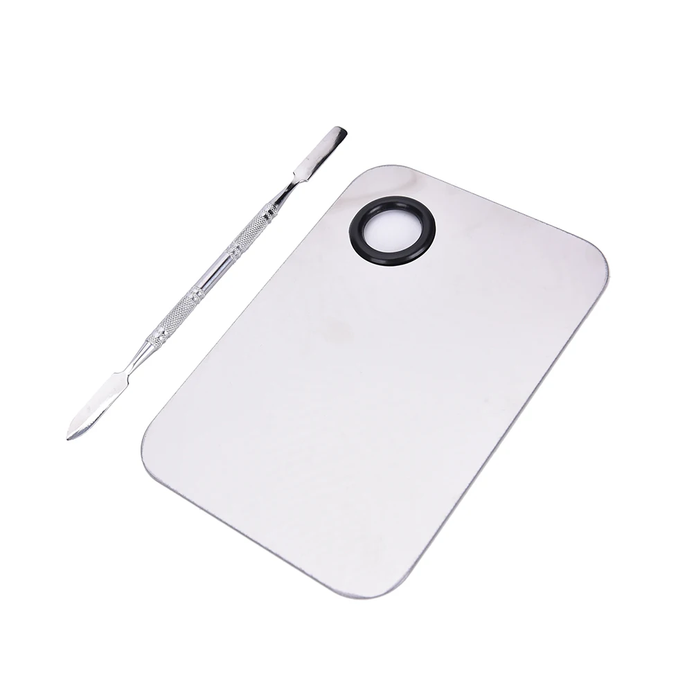 

Stainless Eyeshadow Makeup Tool Polish Plate Mixing Foundation Mixer Nail Art Eye Shadow Mixing Palette Spatula Rod
