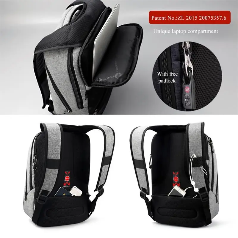 Manera vendedora caliente Mochila Tigernu marca Laptop Mochila viaje Mochila Bolsa Masculina para El envío libre del estudiante