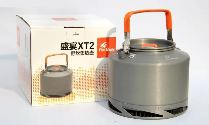 Trocador de Calor Acampamento ao ar Livre de Acampamento ao ar Nova Chegada Bordo Fogo Chaleira Tea Pot Coffee 308g Livre de Piquenique Cookware1.5l Fmc-xt2 12 Esporte e Lazer