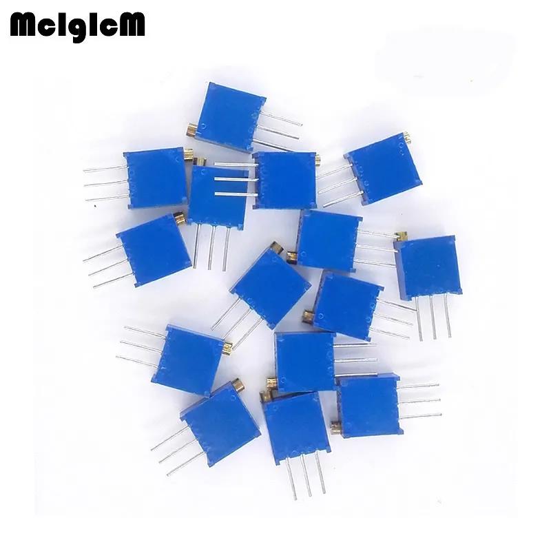 Mcigicm 10 шт. 3296 Вт 100 200 500 Ом 1 К 2 К 5 К 10 К 20 К 50 К 100 К 200 К 500 К 1 м Ом Подстроечный резистор Триммер Потенциометр - изображение